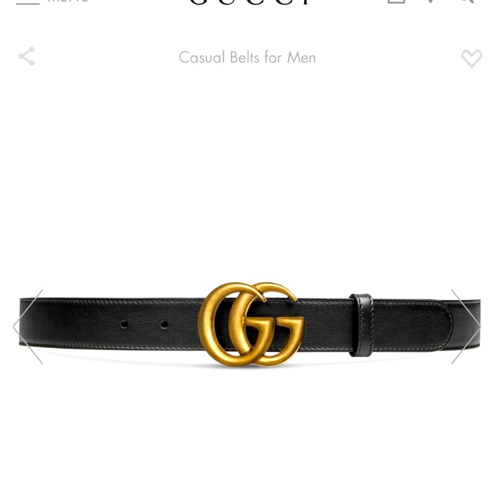 Authentic Leather belt with Double G buckle